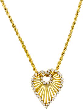 Diamond Heart pendant in 18k yellow gold on a 14k yellow gold chain Diamond Heart pendant in 18k yellow gold on a 14k yellow gold chain Necklace Collection