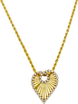 Diamond Heart pendant in 18k yellow gold on a 14k yellow gold chain