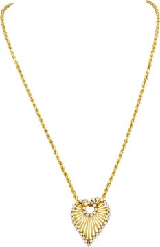 Diamond Heart pendant in 18k yellow gold on a 14k yellow gold chain