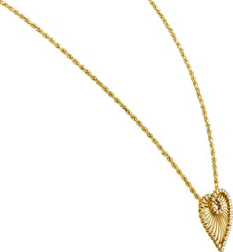Diamond Heart pendant in 18k yellow gold on a 14k yellow gold chain