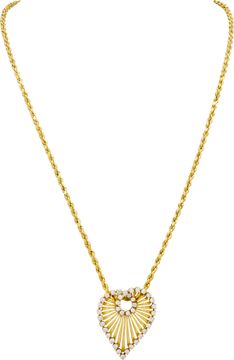 Diamond Heart pendant in 18k yellow gold on a 14k yellow gold chain Necklace Collection