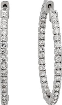 Diamond hoop earring in 14k white gold Earring Collection