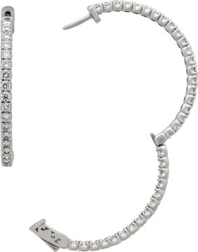 Diamond hoop earring in 14k white gold