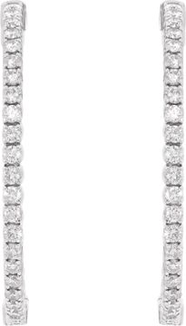 Diamond Hoop Earrings In 14k White Gold