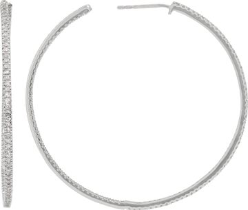 Diamond hoops in 14k white gold