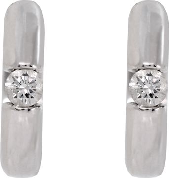 diamond huggie earrings in 18k white gold