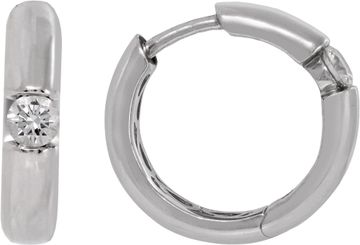 diamond huggie earrings in 18k white gold