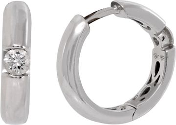 diamond huggie earrings in 18k white gold
