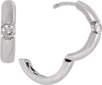 diamond huggie earrings in 18k white gold