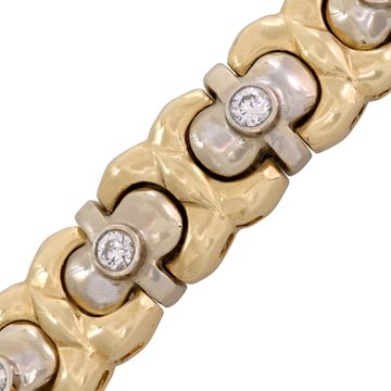 Diamond line bracelet in 14k white and yellow