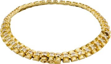 Line diamond prestige bracelet in 14k yellow gold
