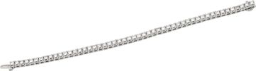 Diamond line bracelet in platinum - 5.83 carats in round brilliant cut diamonds