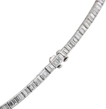 Diamond necklace in platinum approx. 20 carats in F-G color, VVS-VS clarity