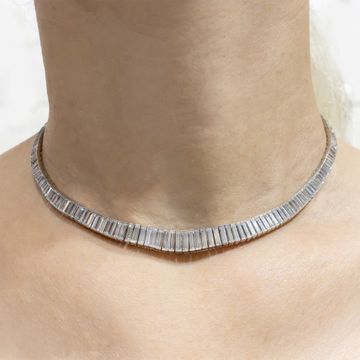 Diamond necklace in platinum approx. 20 carats in F-G color, VVS-VS clarity