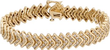 Diamond Pave-Set Arrow Line bracelet in 14k yellow golds