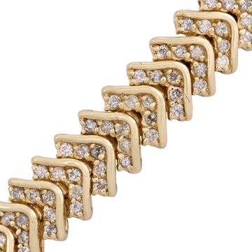Diamond Pave Set Arrow Line in 14k yellow gold with over 4 carats in diamonds