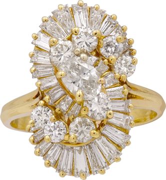 Diamond Pave Swirling RIng in 14k yellow gold