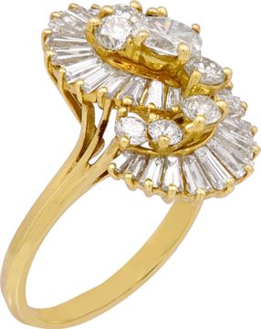 Diamond Pave Swirling RIng in 14k yellow gold