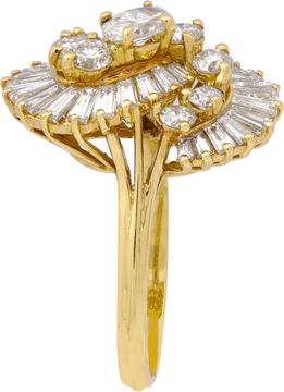Diamond Pave Swirling RIng in 14k yellow gold