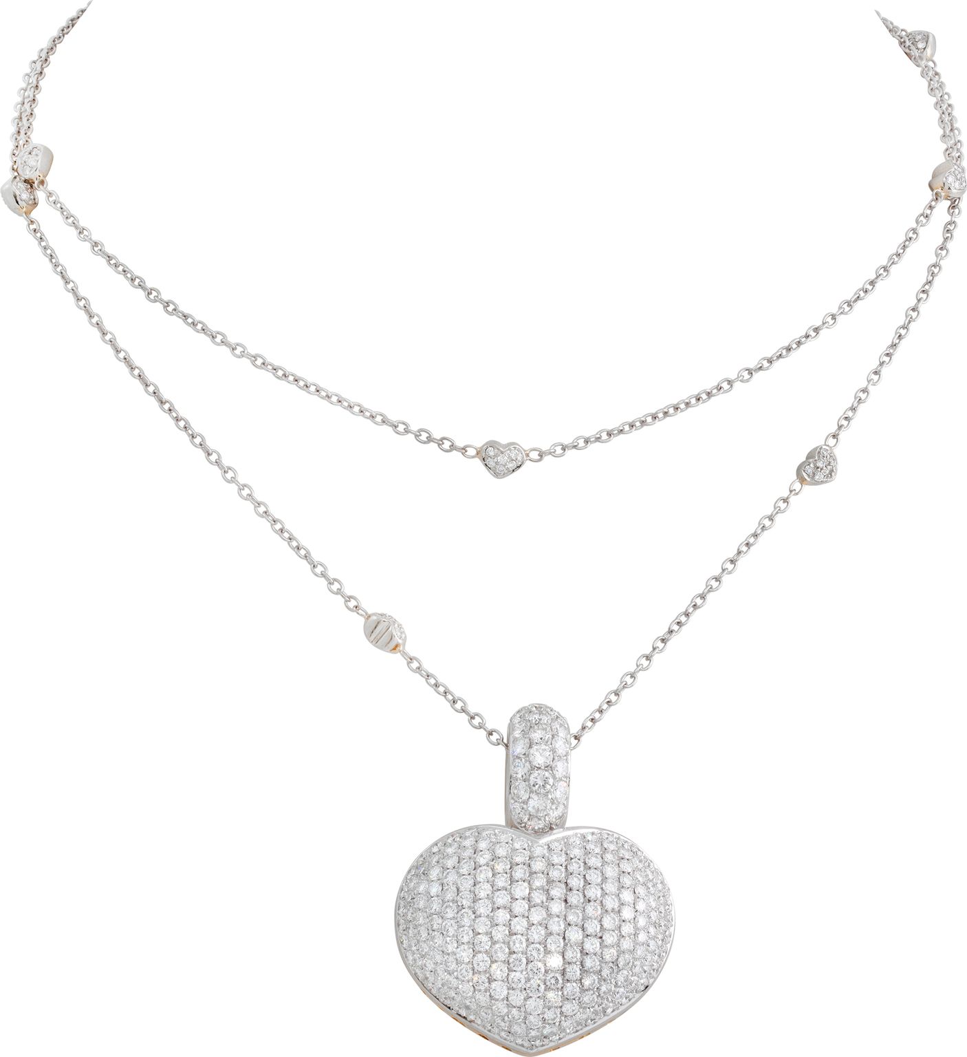 Diamond puff heart pendant on on diamonds by the yard 18k