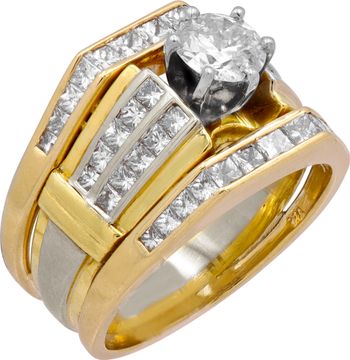 Diamond Ring in 18k White and Yellow Gold