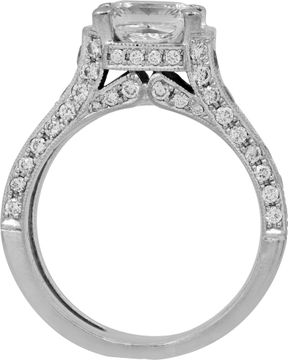 Diamond ring in 18k white gold with center princess cut 2.19 ct G SI1 diamond. Plus matching wedding band in 18k white gold