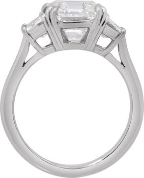 Diamond ring set in platinum 4.04ct emerald cut diamond (To be sent to GIA)