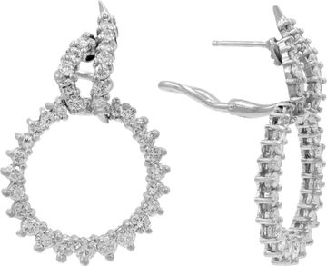 Diamond Round Earrings in 14k white gold