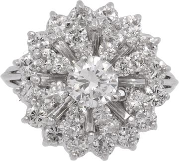 Diamond snowflake ring in platinum with approximately 1.00 c