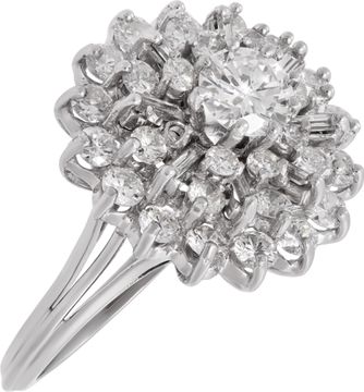 Diamond snowflake ring in platinum with approximately 1.00 c