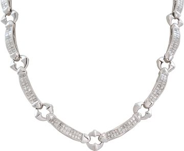 Diamond Station Necklace in 18k white gold with over 8.5 cararts
