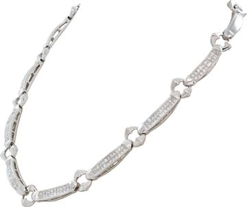 Diamond Station Necklace in 18k white gold with over 8.5 cararts