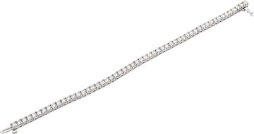 Diamond tennis bracelet with 6 carats in round brilliant cut diamonds set in 14k white gold