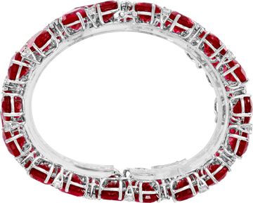 Diamonds & over 200 carats oval lab grown ruby wide bracelet in 18k yellow gold
