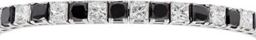 Diamonds and quarts line bracelet in 18k white gold