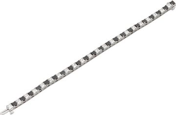 Diamonds and quarts line bracelet in 18k white gold