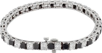 Diamonds and quarts line bracelet in 18k white gold