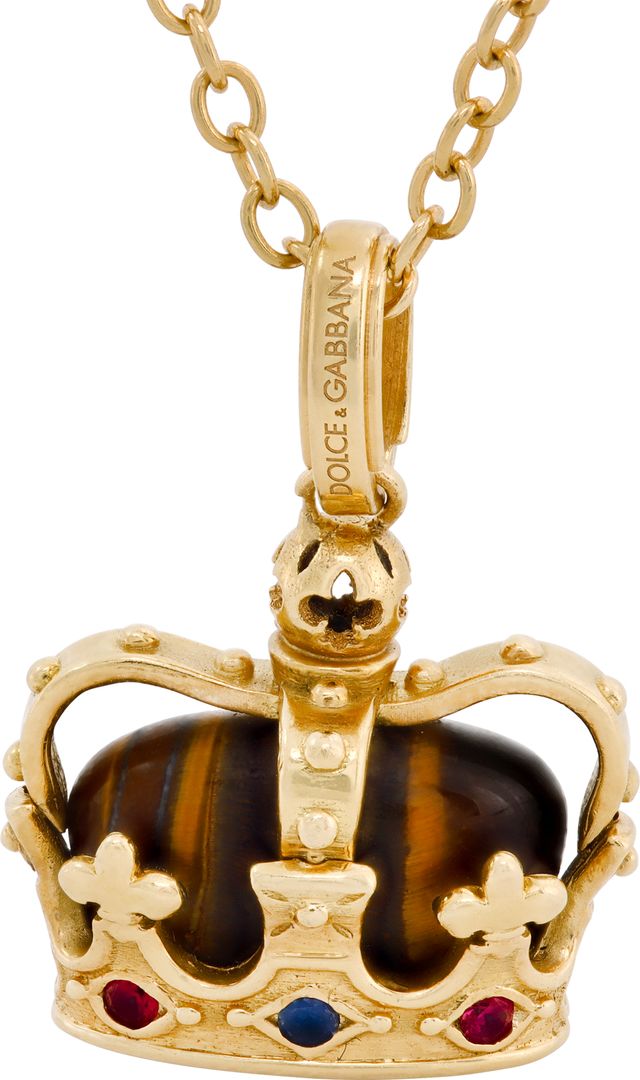 Dolce & Gabbana 18k yellow gold crown necklace | Gray & Sons