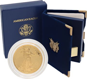 $10 American Eagle 1/4 oz Gold Coin with box and paperwork $10 American Eagle 1/4 oz Gold Coin with box and paperwork stamped 1995
