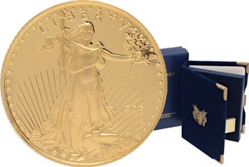 $10 American Eagle 1/4 oz Gold Coin with box and paperwork stamped 1995