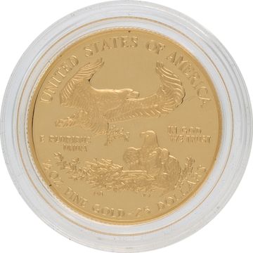 $25 American Eagle 1/2 oz Gold Coin with box and paperwork stamped 1987 in roman numerals
