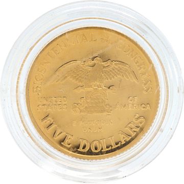$5 Congress Bicentennial 1/4 oz Gold Coin