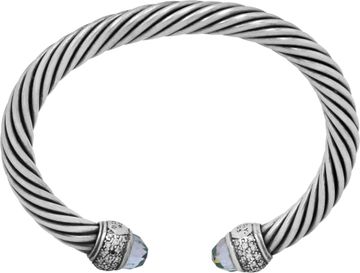DY cable bracelet aqua marine with diamond tips.