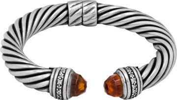 DY cable bracelet yellow citrinne with diamond tips 10mm DY cable bracelet yellow citrinne with diamond tips 10mm Bracelet Collection