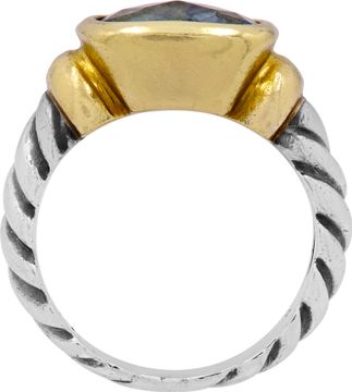 DY ring blue topaz in 14k and sterling silver.