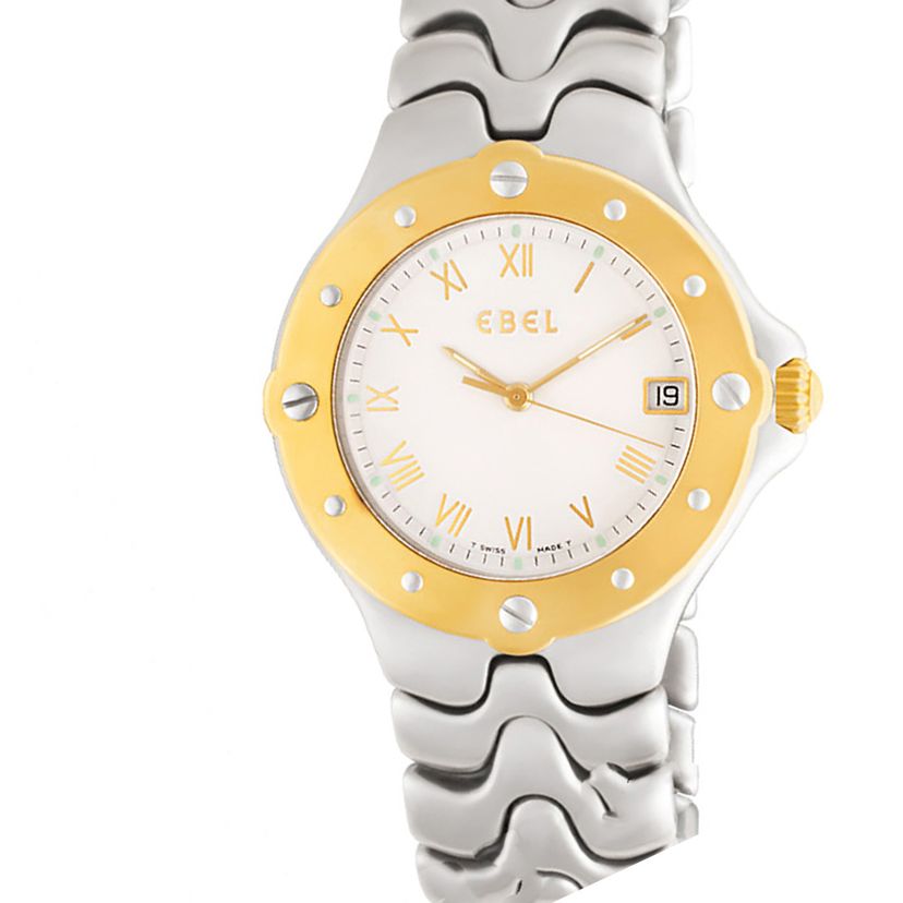 EBEL エベル　シルバー ゴールド E6187631 腕時計　ジャンク品 Preowned Ebel Sportwave e6187631 18k & steel 35mm Quartz |