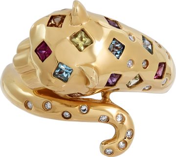 Effy 14k yellow gold panther ring