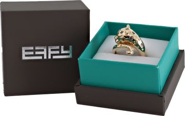 Effy 14k yellow gold panther ring