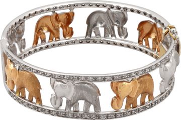 Elephant diamond bangle in 18k rose and yellow gold Bracelet Collection