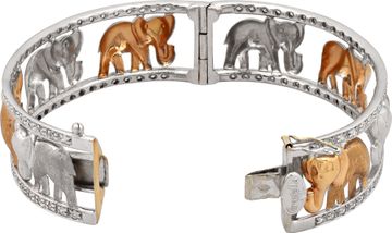 Elephant diamond bangle in 18k rose and yellow gold